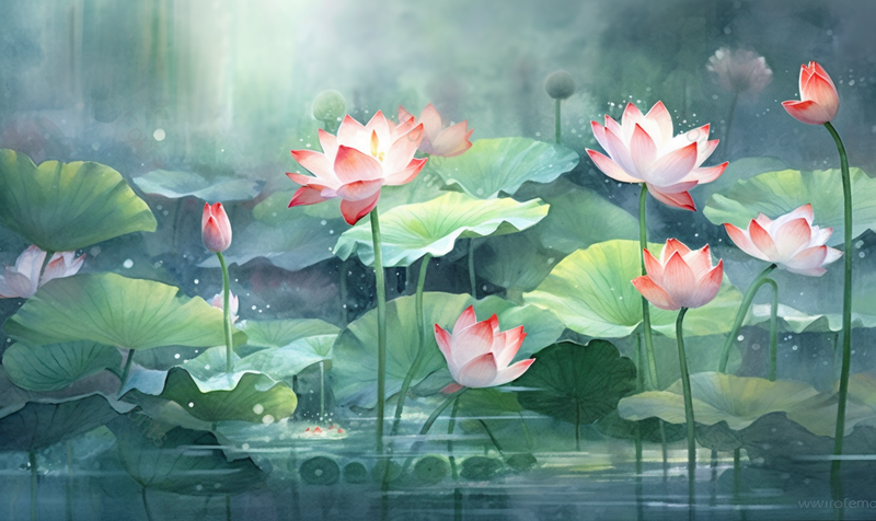 小清新风格绿色夏天立夏荷花插图,插画/手绘图,插画/手绘图库,插画/手绘图下载,插画/手绘